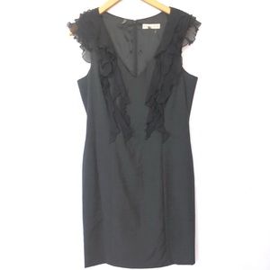 Rebecca Taylor Career Dress Dark Grey Ruffle 12